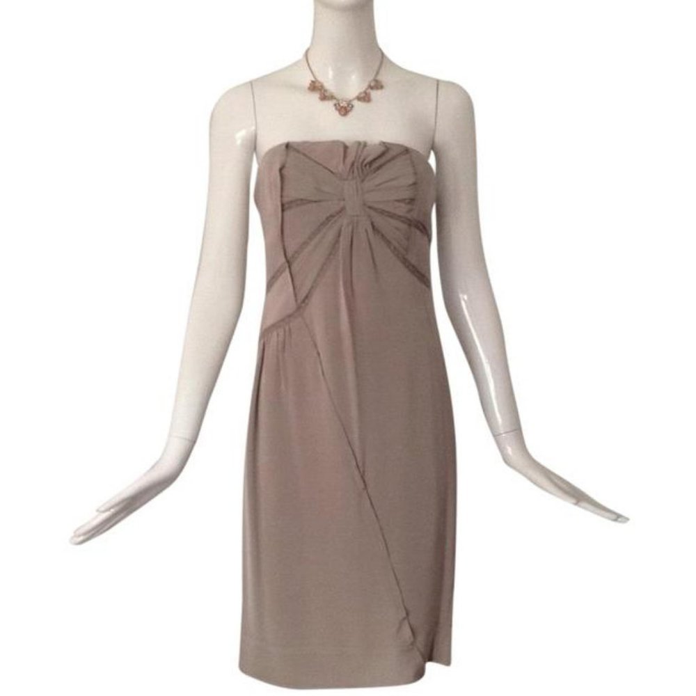 BCBGMAXAZRIA Runway Strapless Silk Dress
